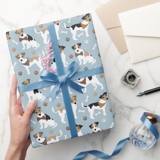 Jack Russell Terrier Paws en Botten Cadeaupapier (Geschenken)