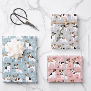 Jack Russell Terrier Paws en Botten Inpakpapier Vel