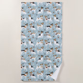 Jack Russell Terrier Paws en Botten Strandlaken (Voorkant)
