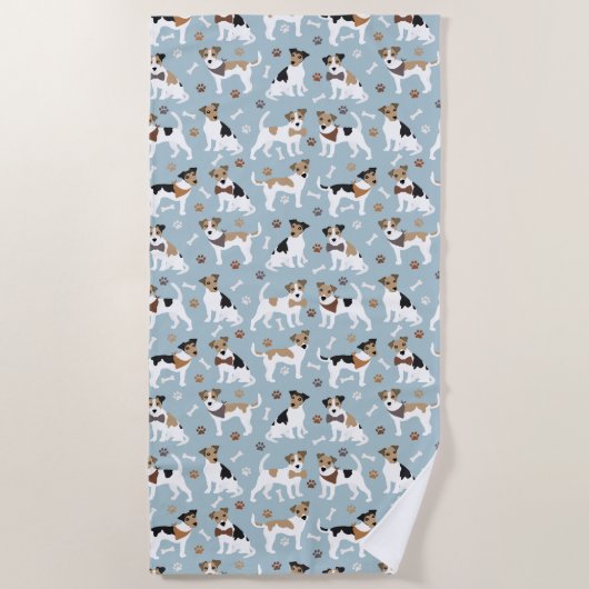 Jack Russell Terrier Paws en Botten Strandlaken (Voorkant)