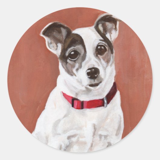 Jack Russell Terrier Portrait Sticker (Voorkant)