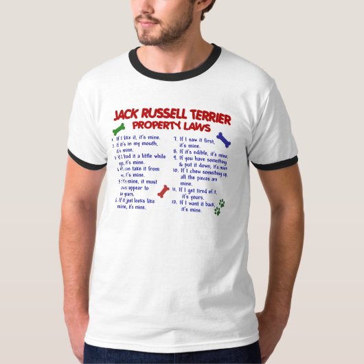 JACK RUSSELL TERRIER Property Laws 2 T-shirt (Voorkant)