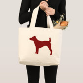 Jack Russell Terrier (rood) Grote Tote Bag (Voorkant (product))
