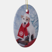 Jack Russell Terrier - Santa's helper Keramisch Ornament (Rechts)