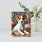 Jack Russell Terrier Schilderij Briefkaart (Staand voorkant)