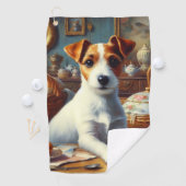  Jack Russell Terrier Schilderij Golfhanddoek (Insitu)