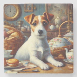 Jack Russell Terrier Schilderij Stenen Onderzetter