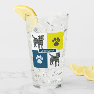 Jack Russell Terrier Silhouette Hond & Poot Y&B Ra Glas