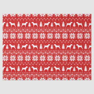 Jack Russell Terrier Silhouettes kerst Pattern Tissuepapier