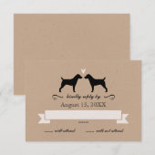 Jack Russell Terrier Silhouettes Mariage RSVP (Devant / Derrière)