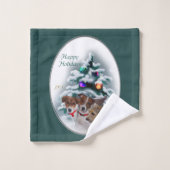 Jack Russell Terrier Trio Noël (Gant de toilette)