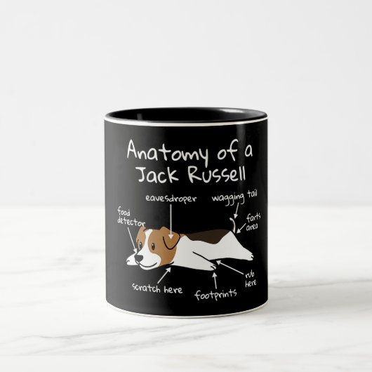 Jack Russell Terrier Two-Tone Coffee Mok (Center)
