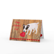 Jack Russell Terrier Valentijn Kaart Wood