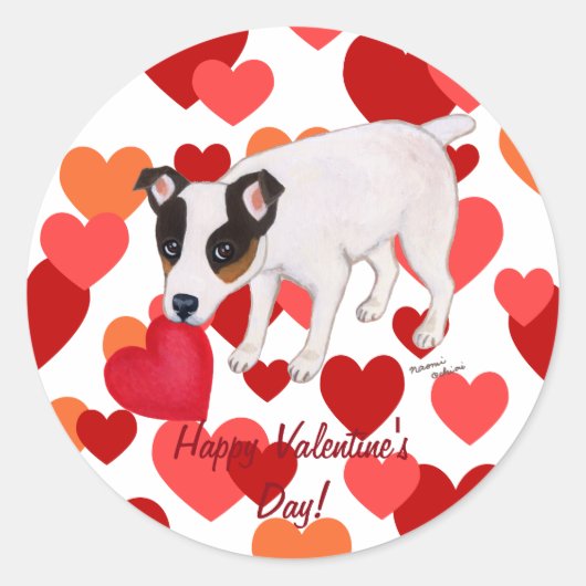 Jack Russell Terrier Valentijn Stickers (Voorkant)