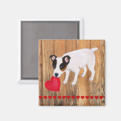 Jack Russell Terrier Valentine Wood Magnet (Recto/Verso)