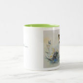 Jack Russell Terrier Waterverf Dog Painting Tweekleurige Koffiemok (Center)