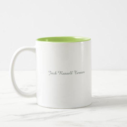 Jack Russell Terrier Waterverf Dog Painting Tweekleurige Koffiemok (Links)