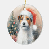  Jack Russell Terrier Waterverf Kerstmis Keramisch Ornament (Links)