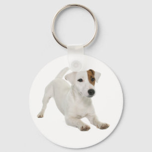 Jack Russell Terrier White en Brown Puppy Dog Sleutelhanger