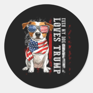 Jack Russell Terrier Zelfs Mijn Hond Loves Trump G Ronde Sticker