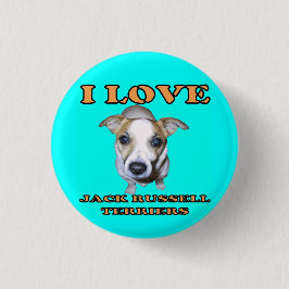 Jack Russell Terriers Button. Ronde Button 3,2 Cm