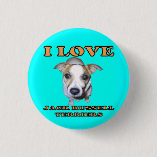 Jack Russell Terriers Button. Ronde Button 3,2 Cm