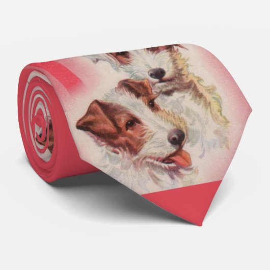 Jack Russell Terriers print Stropdas (Opgerold)