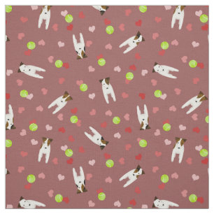Jack Russell Terriers tennisballen hartenpatroon Stof