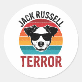 Jack Russell Terror Terrier Funny Dog zonnebril Ronde Sticker