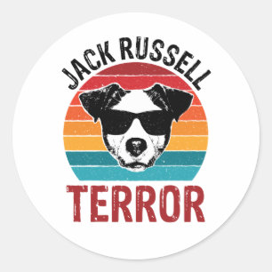 Jack Russell Terror Terrier Funny Dog zonnebril Ronde Sticker