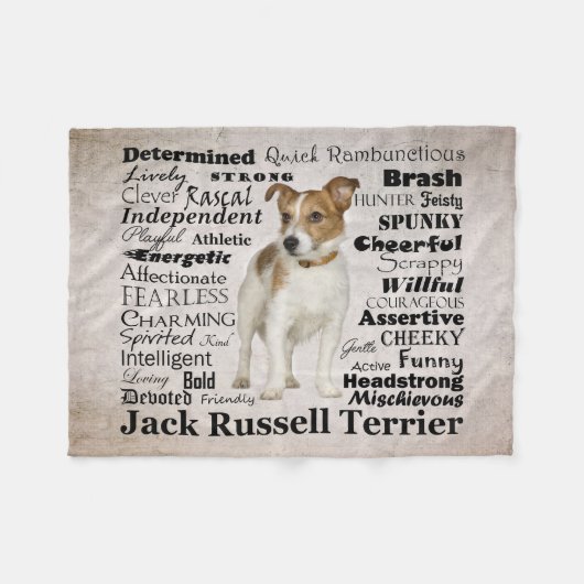 Jack Russell Traits Fleece Blanket (Voorkant (Horizontaal))