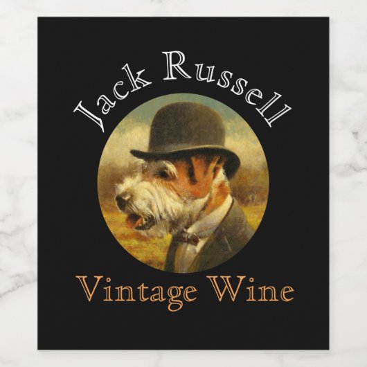 Jack Russell  Wijnlabel Wijn Etiket (Enkel label)
