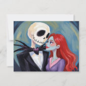 Jack & Sally Halloween Schilderij Feestdagenkaart (Voorkant)