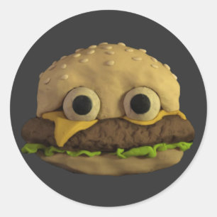 Jack Stauber - Cheeseburger Familie - Fun Food Art Ronde Sticker