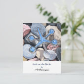 Jack sur les rochers, carte postale (Debout devant)