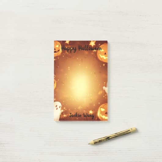 Jack van Lantern en Ghosts Post-it® Notes (Op bureau)