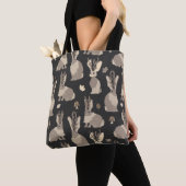 Jackalope Forest Funny Mythical Rabbit Print Black Draagtas (Dichtbij)
