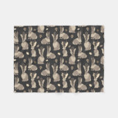 Jackalope Forest Funny Mythical Rabbit Print Black Fleece Deken (Voorkant (Horizontaal))