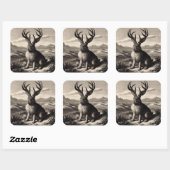 Jackalope  Illustratie Vierkante Sticker (Vel)