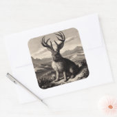Jackalope  Illustratie Vierkante Sticker (Envelop)