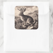 Jackalope  Illustratie Vierkante Sticker (Tas)