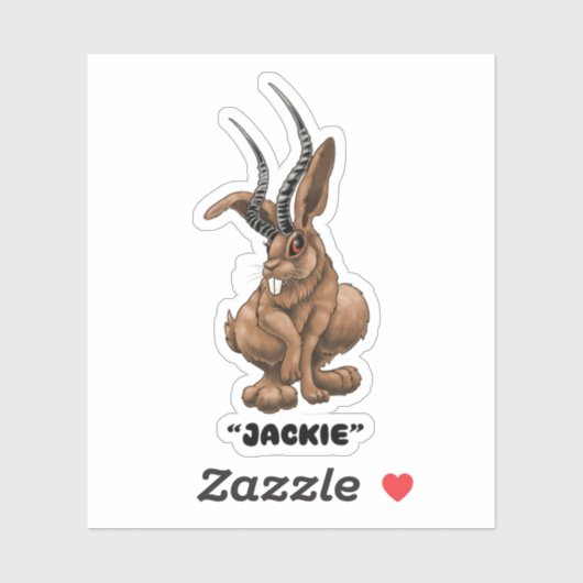 Jackalope "Jackie" Cryptid sticker (Vel)