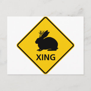 Jackalope kruising Highway Sign Briefkaart