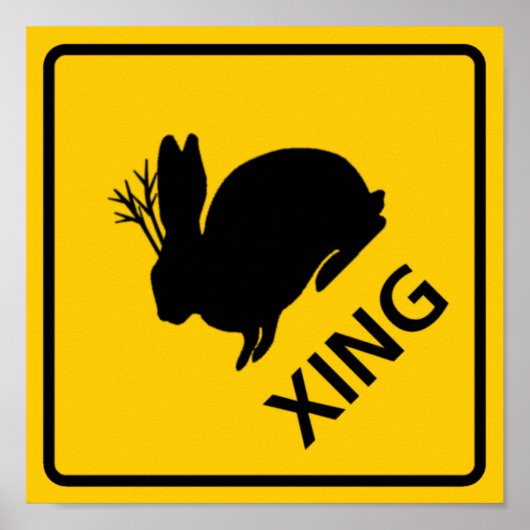 Jackalope kruising Highway Sign Poster (Voorkant)