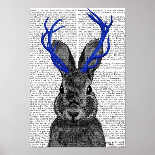 Jackalope met Blue Antlers Poster (Voorkant)