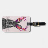 Jackalope met roze Antlers 2 Bagagelabel (Voorkant horizontaal)
