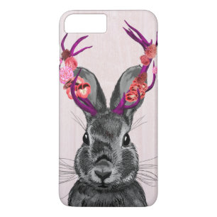 Jackalope met roze Antlers 2 iPhone 8 Plus / 7 Plus Hoesje