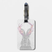 Jackalope met roze Antlers Bagagelabel (Achterkant verticaal)