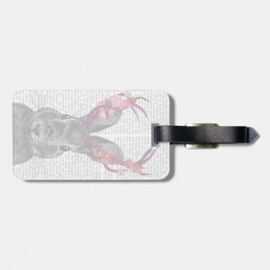 Jackalope met roze Antlers Bagagelabel (Achterkant horizontaal)