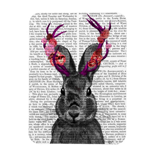 Jackalope met roze Antlers Magneet (Verticaal)